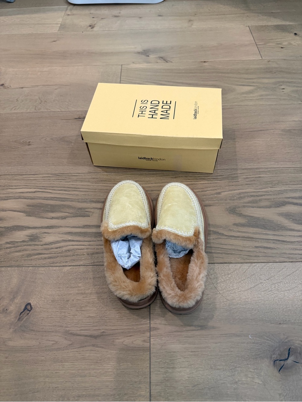 Laidback London Genuine Shearling Lined Loafer Slipper